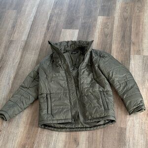 NAADAM Olive Green Quilted Puffer Jacket